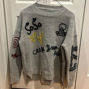 Abstract Art Cozy Gray Sweater